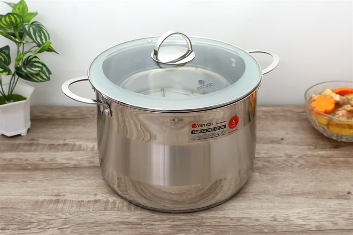 Nồi inox 3 đáy nắp kính 28 cm Elmich Celestine 2355279