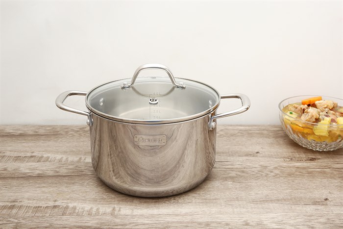 Bộ 3 nồi inox 3 đáy nắp kính Elmich Trimax Czech EL-3833 Màu Bạc Inox