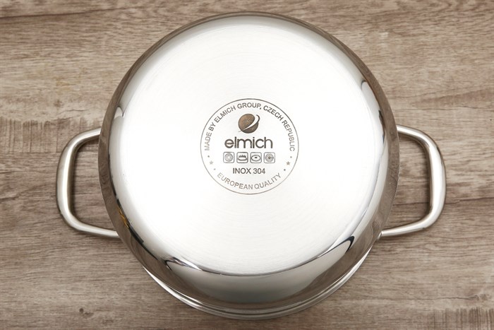 Bộ 3 nồi inox 3 đáy nắp kính Elmich Trimax Czech EL-3833 Màu Bạc Inox