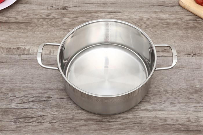 Bộ nồi chảo inox 3 đáy nắp kính Smartcook SM2101MN Màu Bạc Inox