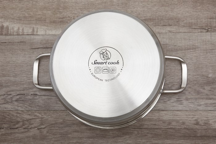 Bộ nồi chảo inox 3 đáy nắp kính Smartcook SM2101MN Màu Bạc Inox