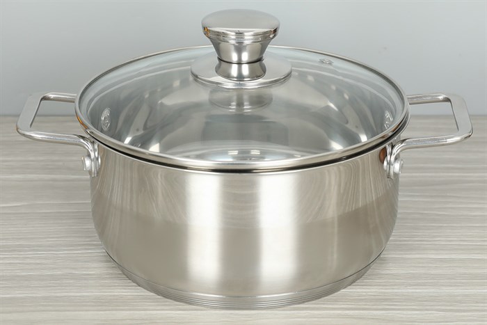 Bộ 3 nồi inox 3 đáy nắp kính Delites BNE009 Màu Bạc Inox