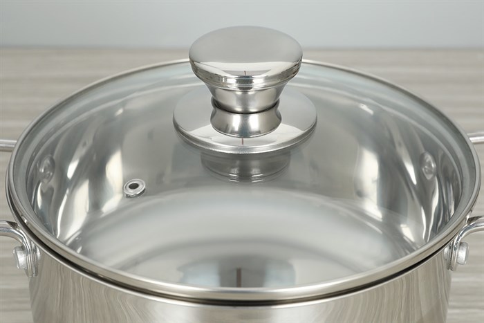 Bộ 3 nồi inox 3 đáy nắp kính Delites BNE009 Màu Bạc Inox