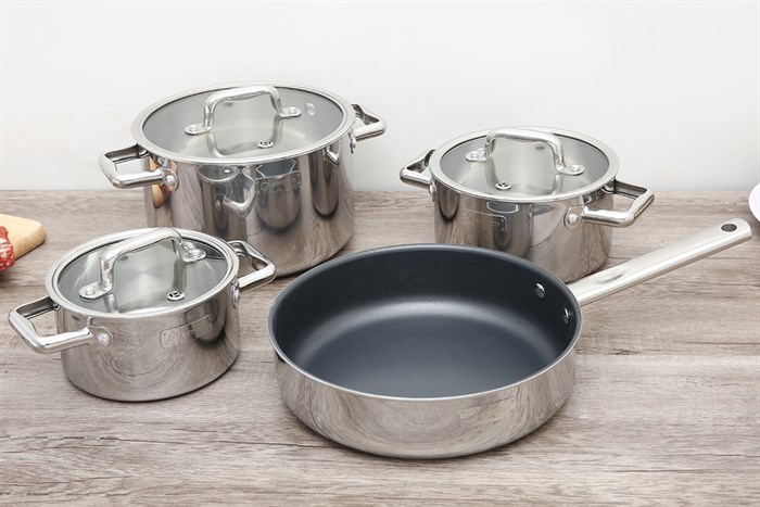 Bộ nồi chảo inox 3 đáy nắp kính Elmich Trimax ECO EL-8003