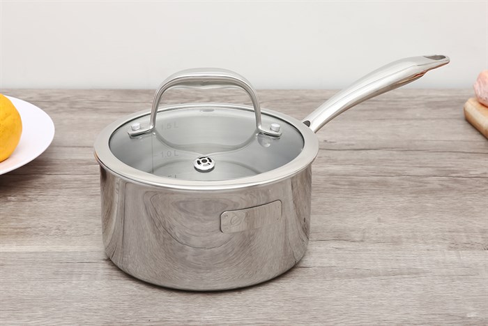 Bộ nồi quánh inox 3 đáy nắp kính Elmich Trimax XS EL-3743 Màu Bạc Inox