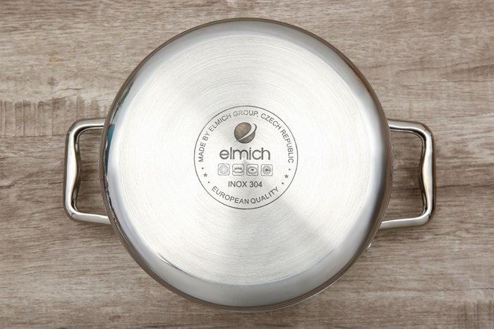 Bộ 2 nồi inox 3 đáy nắp kính Elmich Trimax Eco EL-8006 Màu Bạc Inox