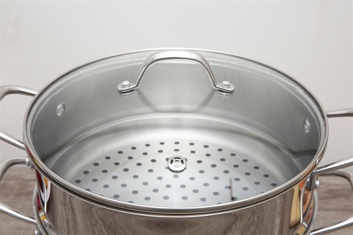 Bộ nồi xửng inox nắp kính 28 cm Elmich Trimax Cz EL-3831 Màu Bạc Inox