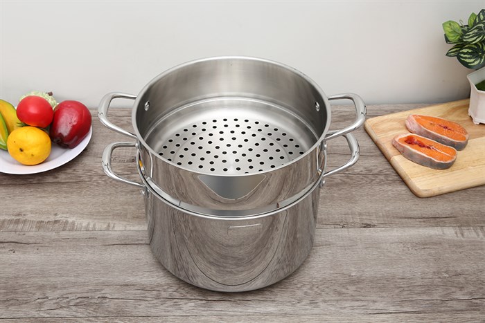 Bộ nồi xửng inox nắp kính 28 cm Elmich Trimax Cz EL-3831 Màu Bạc Inox