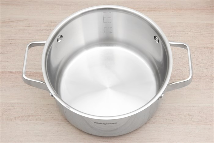 Bộ 3 nồi inox 3 đáy nắp kính Kangaroo KG304IP1 Màu Bạc Inox