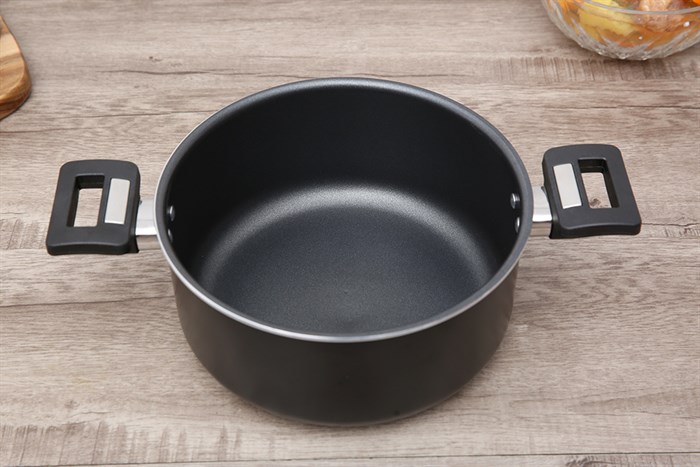 Nồi nhôm chống dính nắp kính 22 cm Delites NCDE002-22 Màu Đen