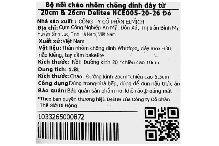 Bộ nồi chảo nhôm nắp kính Delites NCE005-20-26 Màu Đỏ