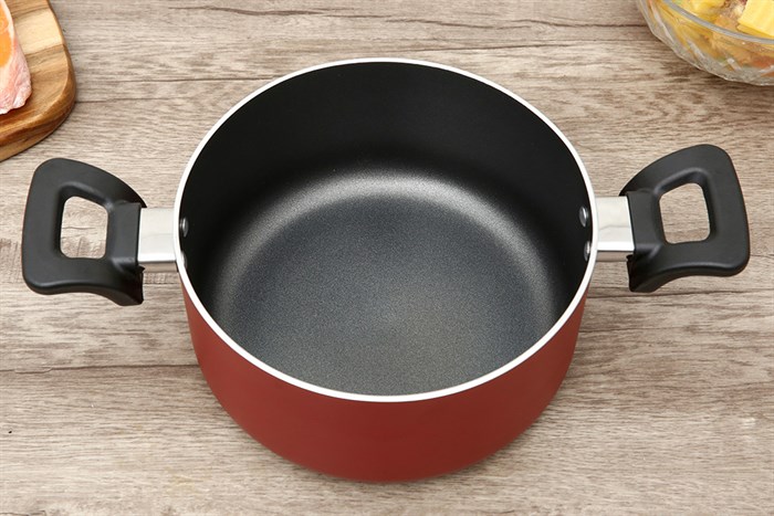 Bộ nồi chảo nhôm nắp kính Delites NCE005-20-26 Màu Đỏ