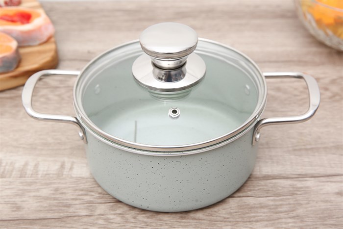 Nồi nhôm chống dính nắp kính 16 cm Delites NCDE006-16