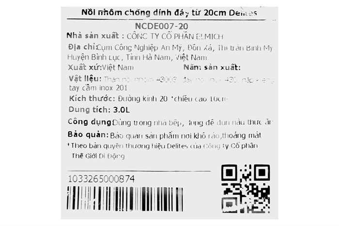 Nồi nhôm chống dính nắp kính 20 cm Delites NCDE007-20 Màu Xanh