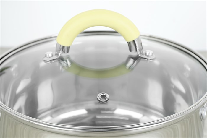 Nồi inox 3 đáy nắp kính 20 cm Delites CW-S042-20A Màu Bạc Inox