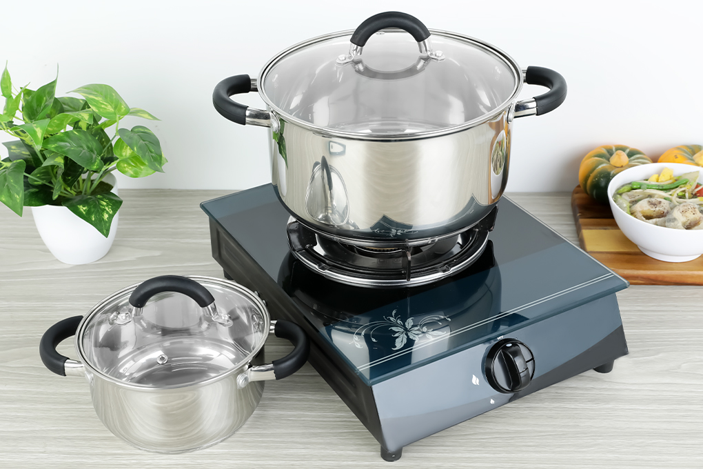 Bộ 2 nồi inox 3 đáy nắp kính Delites CW-S051-4A - 9