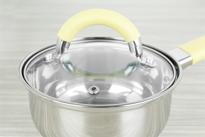 Quánh inox 3 đáy nắp kính 14 cm Delites CW-S001N Màu Bạc Inox