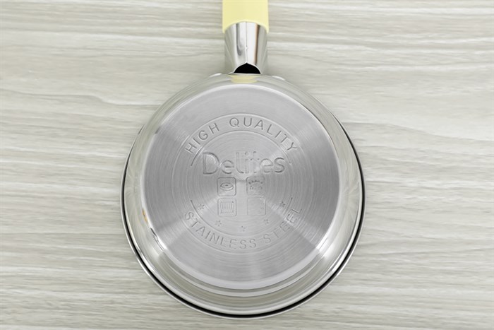 Quánh inox 3 đáy nắp kính 14 cm Delites CW-S001N Màu Bạc Inox