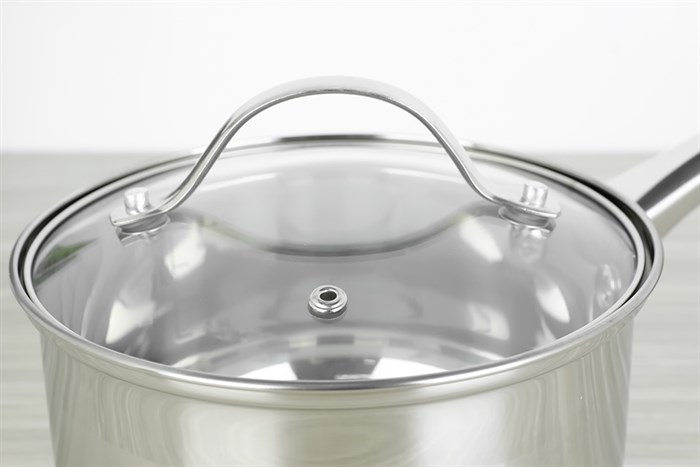 Quánh inox 3 đáy nắp kính 16 cm Delites CW-G001N Màu Bạc Inox