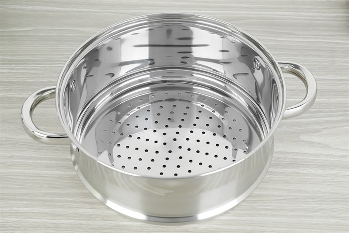 Bộ nồi xửng inox 3 đáy nắp kiếng đáy từ 24 cm Delites CW-S106-1 Màu Bạc Inox