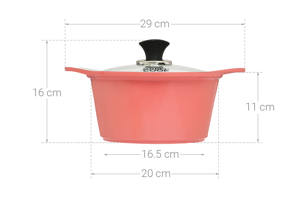 Nồi Ceramic nắp kính 20 cm Green Cook GCS02-20IH