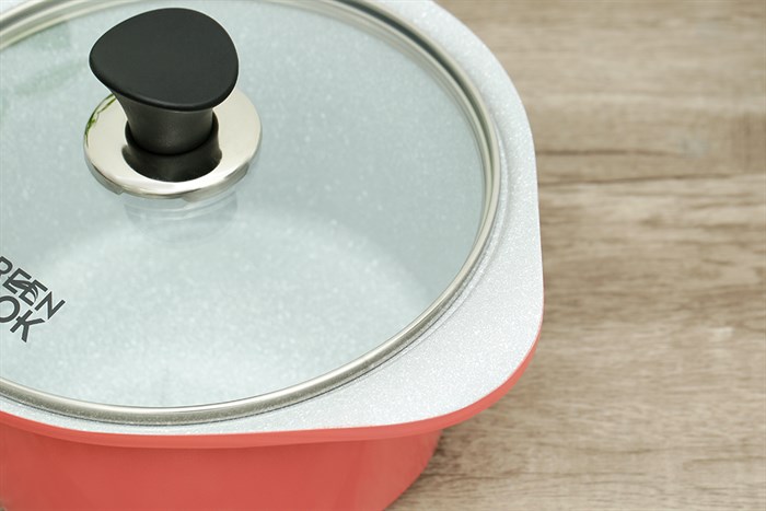 Nồi Ceramic nắp kính 20 cm Green Cook GCS02-20IH Màu Hồng