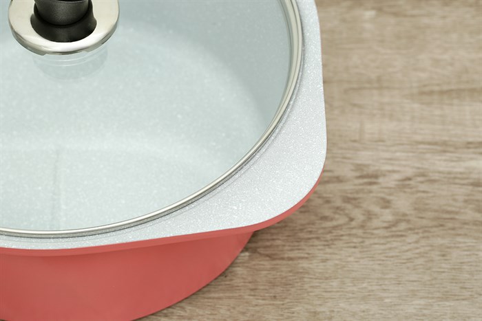 Nồi Ceramic nắp kính 24 cm Green Cook GCS02-24IH Màu Hồng