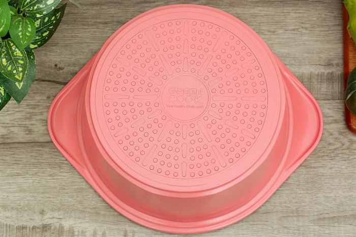 Nồi Ceramic nắp kính 24 cm Green Cook GCS02-24IH Màu Hồng