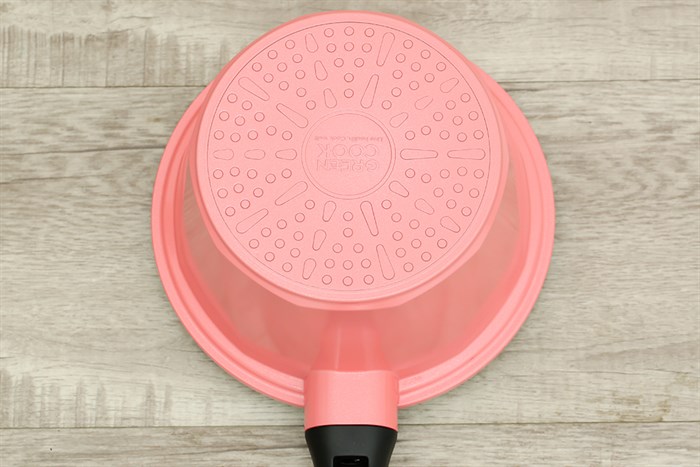 Quánh Ceramic nắp kính 18 cm Green Cook GCS02-18IH Màu Hồng