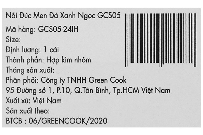 Nồi Ceramic nắp kính 24 cm Green Cook GCS05-24IH Màu Xanh ngọc