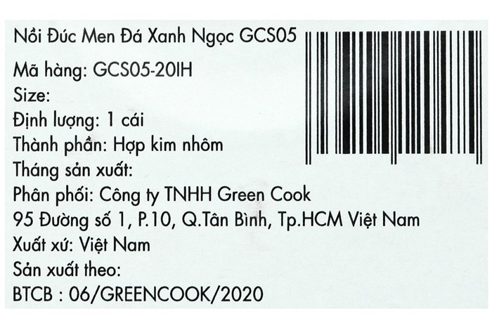 Nồi Ceramic nắp kính 20 cm Green Cook GCS05-20IH Màu Xanh ngọc