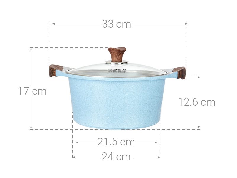 Nồi Ceramic nắp kính 24 cm Green Cook GCS22-24IH