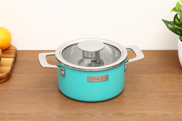 Nồi inox 3 đáy nắp kính 16 cm Elmich Hera EL-8100