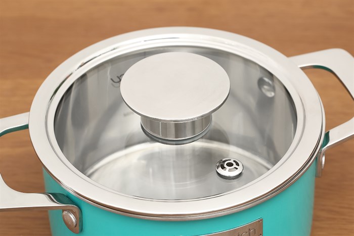 Nồi inox 3 đáy nắp kính 16 cm Elmich Hera EL-8100 Màu Xanh ngọc