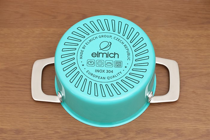 Nồi inox 3 đáy nắp kính 16 cm Elmich Hera EL-8100 Màu Xanh ngọc
