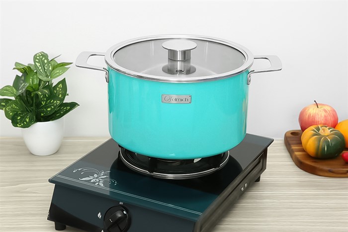 Nồi inox 3 đáy nắp kính 26 cm Elmich Hera EL-8104 Màu Xanh ngọc