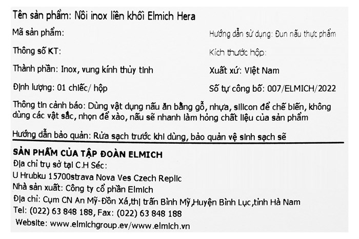 Nồi inox 3 đáy nắp kính 26 cm Elmich Hera EL-8104 Màu Xanh ngọc