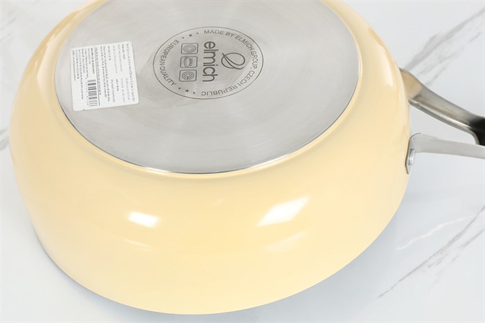 Bộ nồi chảo inox 3 đáy nắp kính Elmich Hera EL-8238 Màu Vàng
