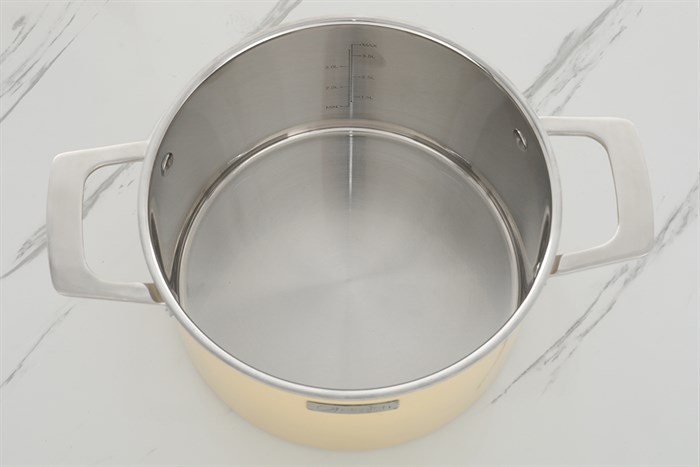 Bộ nồi chảo inox 3 đáy nắp kính Elmich Hera EL-8238 Màu Vàng