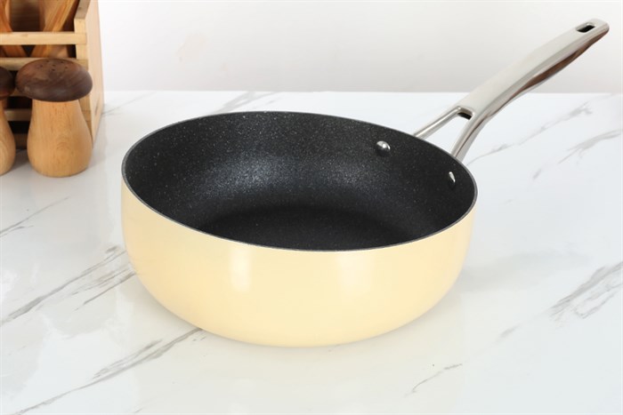 Bộ nồi chảo inox 3 đáy nắp kính Elmich Hera EL-8238 Màu Vàng