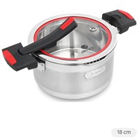 Nồi inox 3 đáy nắp kính 18 cm Elmich Milano EL-8082