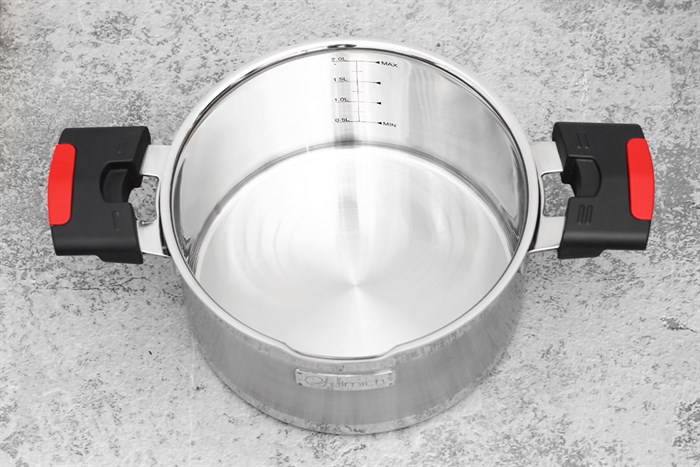 Nồi inox 3 đáy nắp kính 18 cm Elmich Milano EL-8082 Màu Inox