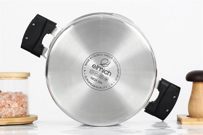 Nồi inox 3 đáy nắp kính 20 cm Elmich Milano EL-8083 Màu Inox