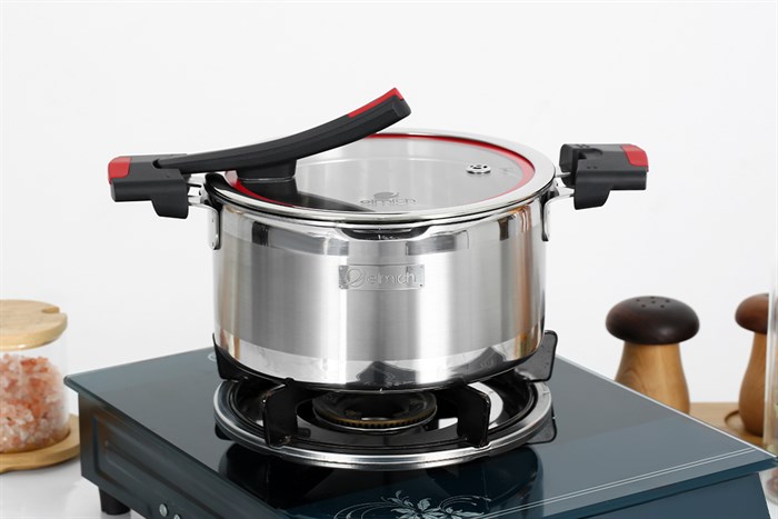 Nồi inox 3 đáy nắp kính 20 cm Elmich Milano EL-8083 Màu Inox