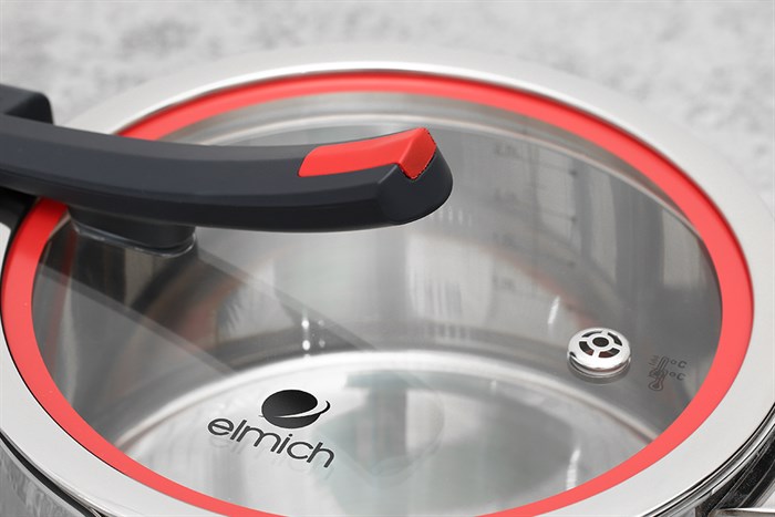 Bộ 3 nồi inox 3 đáy nắp kính Elmich Milano EL-8090 Màu Inox