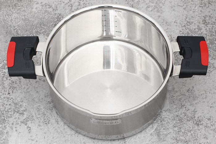 Bộ 3 nồi inox 3 đáy nắp kính Elmich Milano EL-8090 Màu Inox