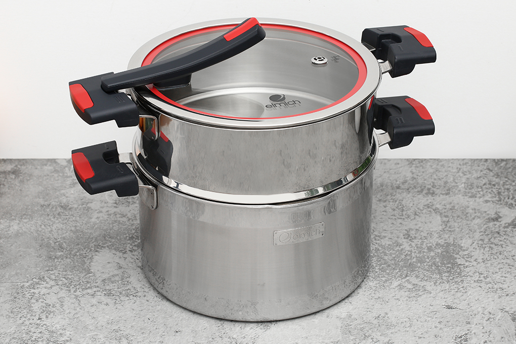 Bộ nồi inox 3 đáy nắp kính Elmich Milano EL-8091 - 2