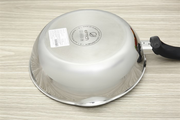 Bộ nồi chảo inox 3 đáy nắp kính Elmich Milano EL-8093 Màu Inox