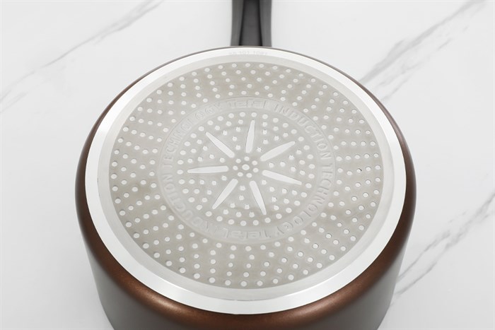 Quánh nhôm chống dính nắp kính 18 cm Tefal Day By Day G1432305 Màu Nâu