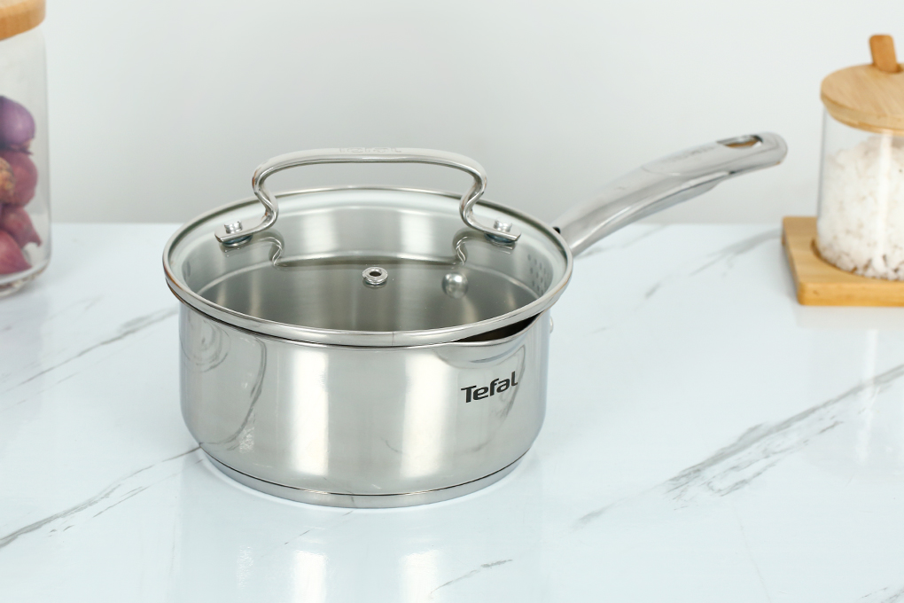 Bộ nồi quánh inox nắp kính Tefal Duetto Plus G719S674 Màu Inox